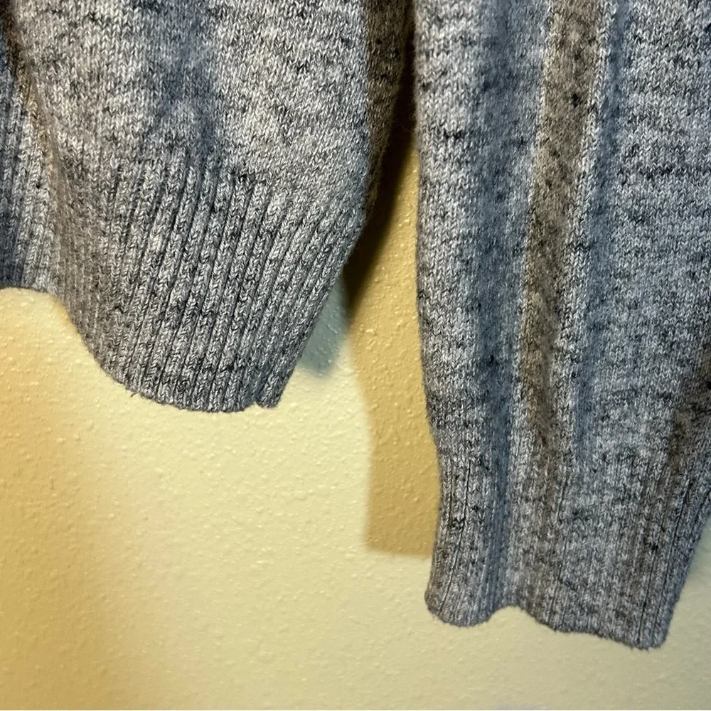 Gap Gray Cotton Elbow Patches Preppy Classic Thick Henley Sweater Marled Size L